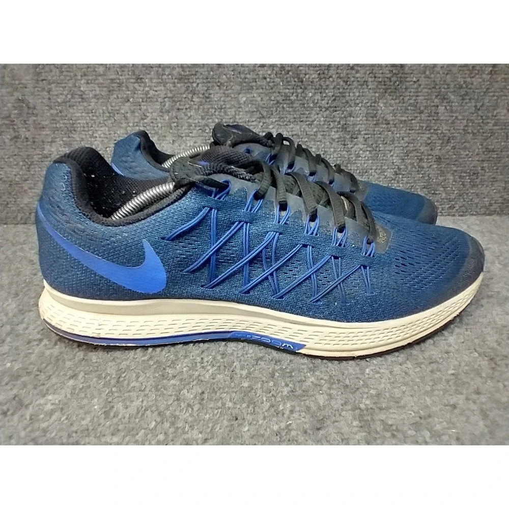 Nike Air Zoom Pegasus 32 Mens 11 Running Shoes Blue Black 749340-014 NO INSOLES